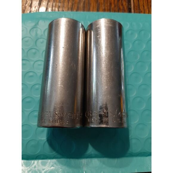 Vintage Craftsman Lot 2 3/4" 6 and 12 Point 3/8" Drive Deep Well Sockets - Picture 1 of 4